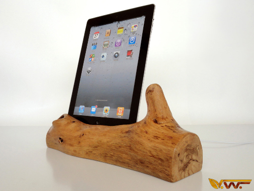 Oak-Log-iPad-Mini-Stand